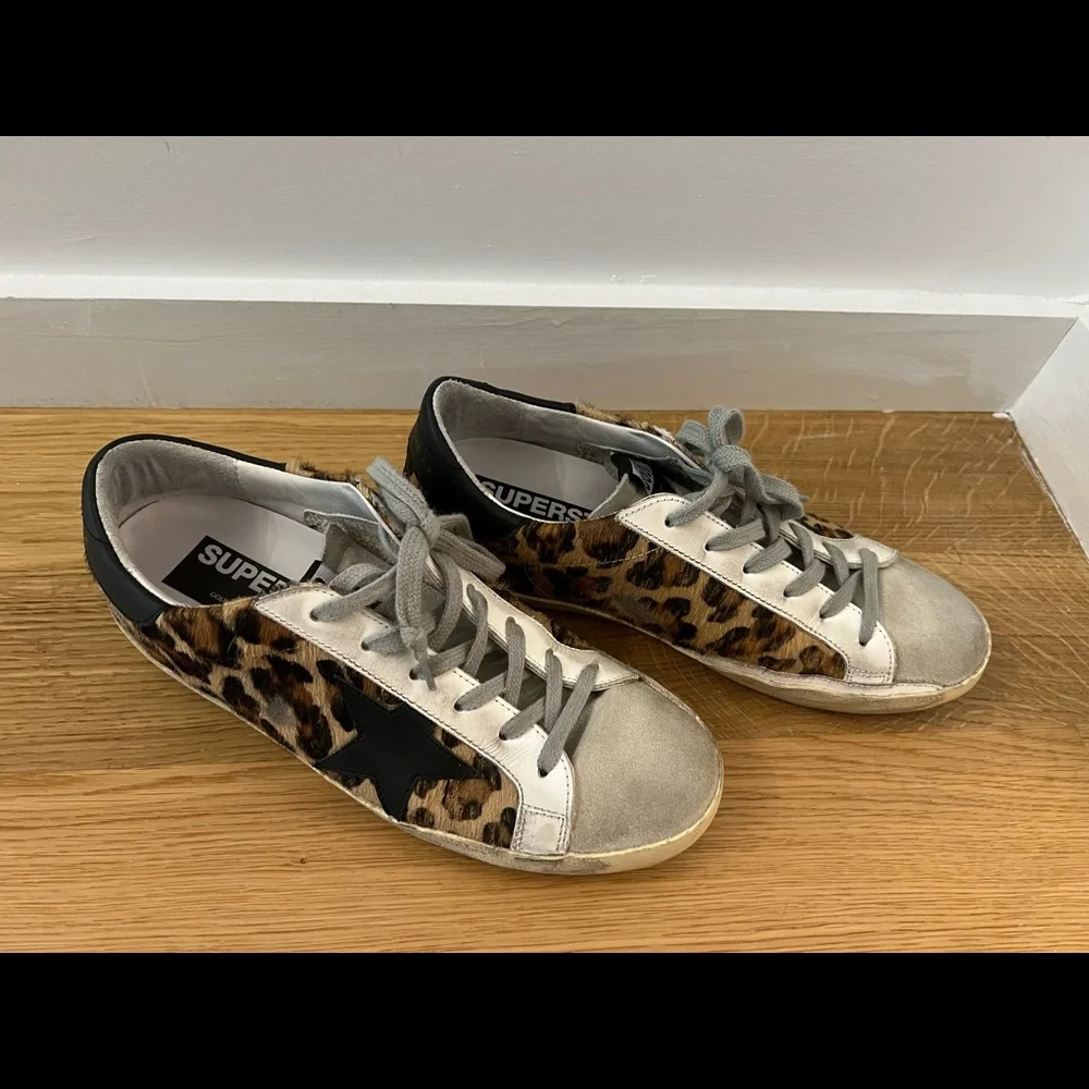 Golden Goose Superstar Leopard Print Sneakers - Picture 1 of 6